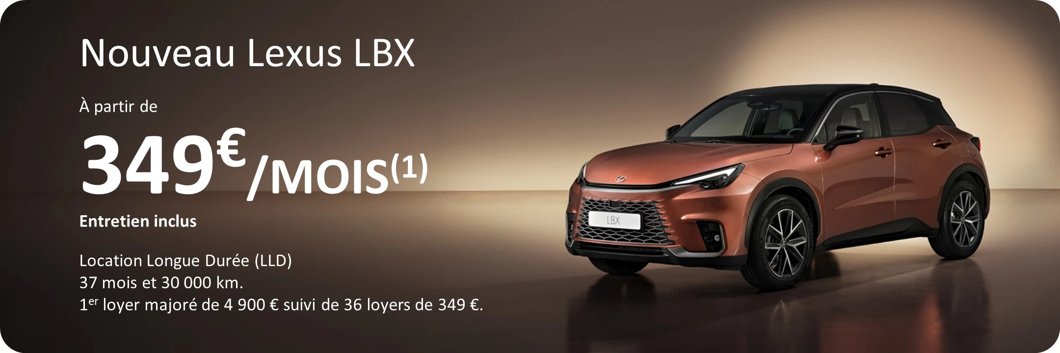 Nouveau Lexus LBX à partir de 349€/mois