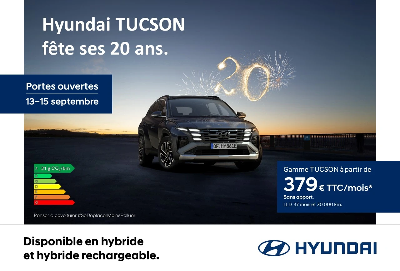 Hyundai TUCSON à partir de 379€/mois