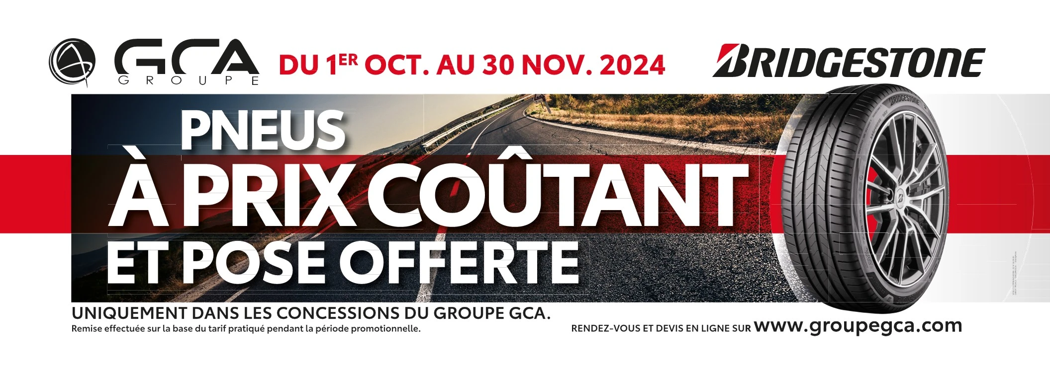 pneus a prix coutant et pose offerte octobre et novembre 2024